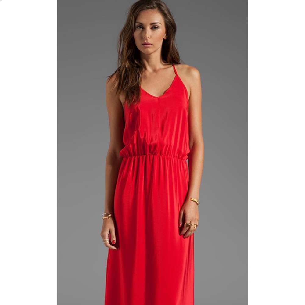 Amanda Uprichard Y-Back 100% Silk Maxi Dress